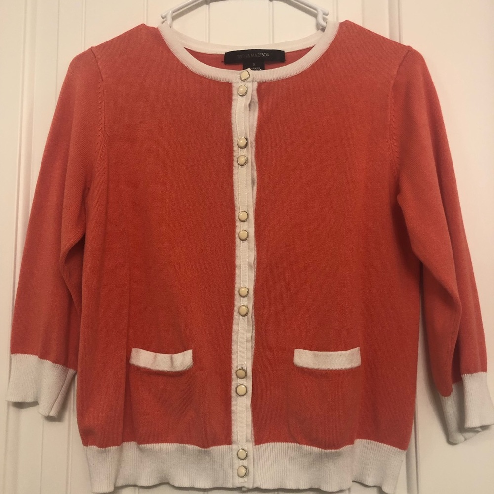 Orange Button Front Cardigan